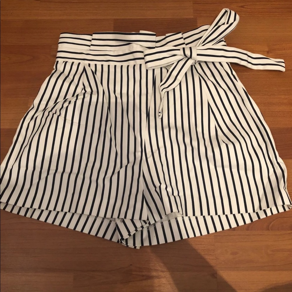High waist striped shorts